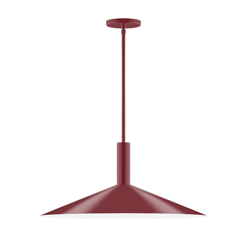 Montclair Lightworks STGX478-55 24" Stack Shallow Cone Stem Hung Pendant Barn Red Finish